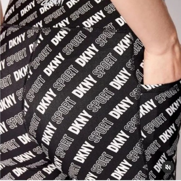 DKNY Sport Womens Logo Print High Waist Active Yoga Bike Shorts - Picture 4 of 16